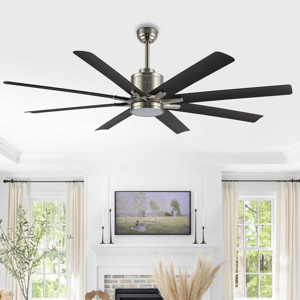 Octo Contemporary Industrial Iron/Plastic Ceiling Fan With Integrated Led Light. Picture 13