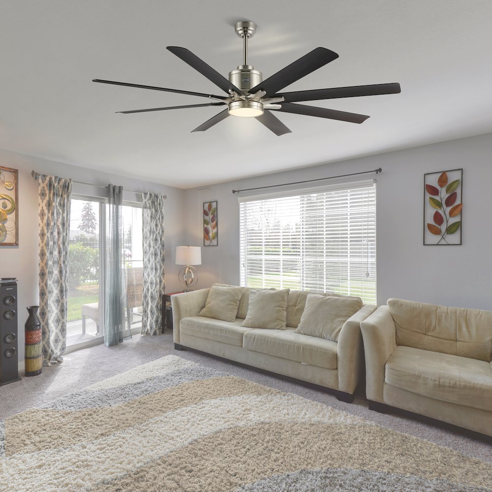 Octo Contemporary Industrial Iron/Plastic Ceiling Fan With Integrated Led Light. Picture 2
