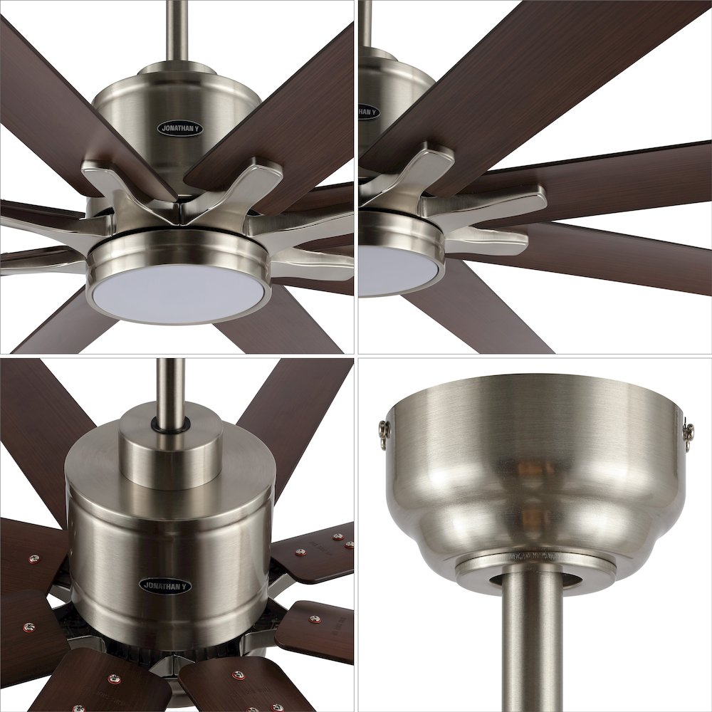 Octo Contemporary Industrial Iron/Plastic Ceiling Fan With Integrated Led Light. Picture 7