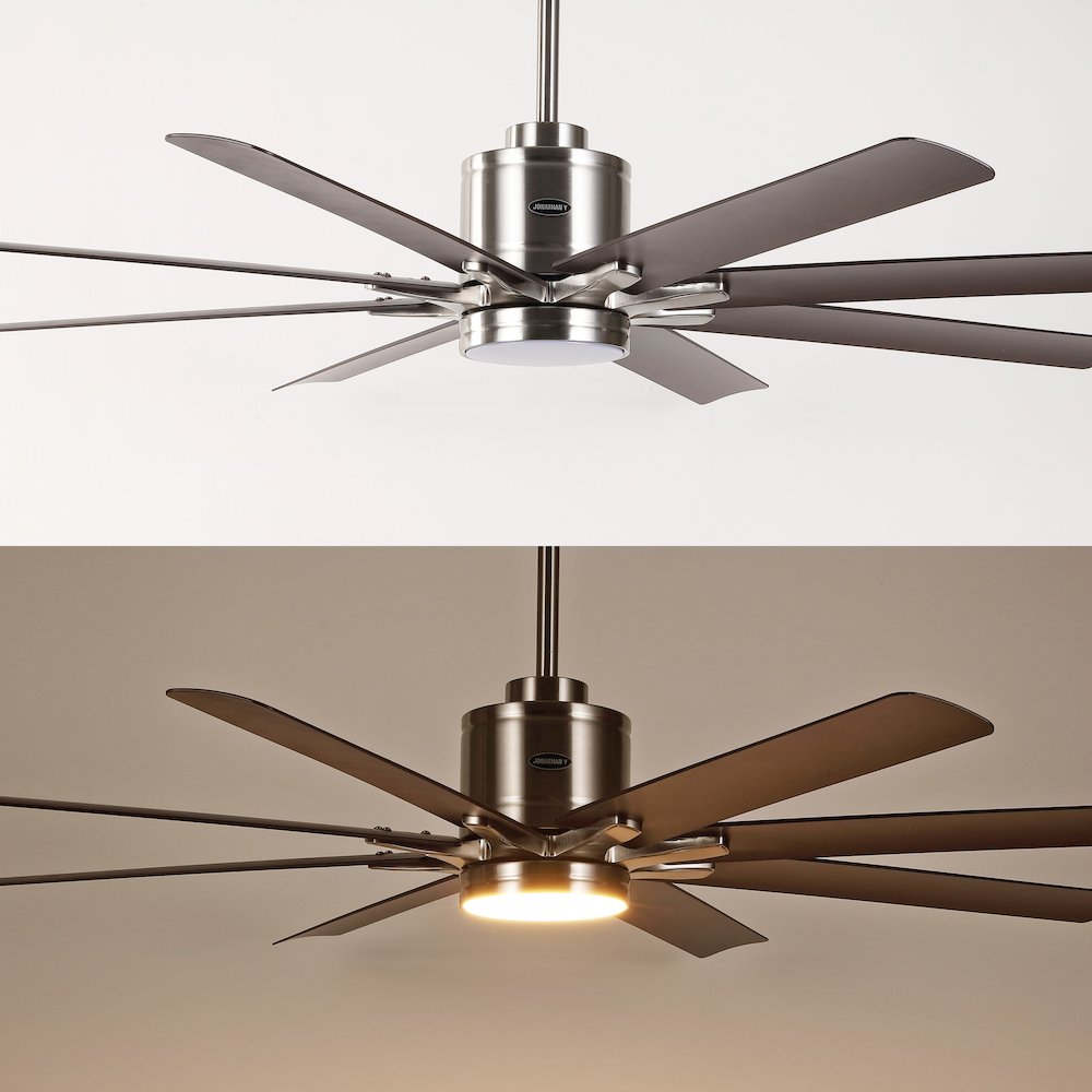 Octo Contemporary Industrial Iron/Plastic Ceiling Fan With Integrated Led Light. Picture 8