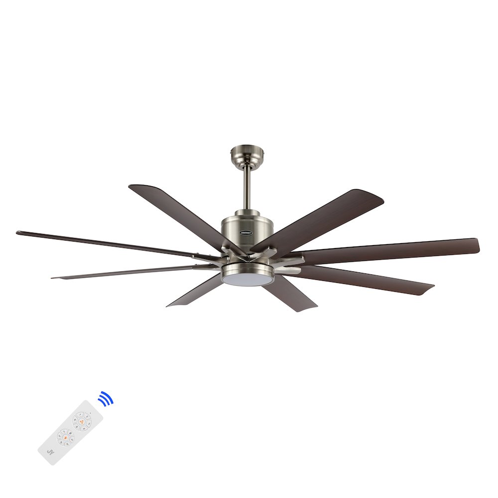 Octo Contemporary Industrial Iron/Plastic Ceiling Fan With Integrated Led Light. Picture 4