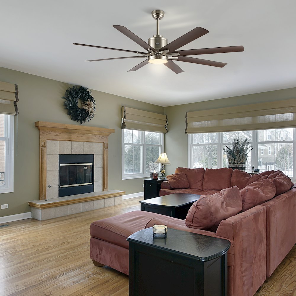 Octo Contemporary Industrial Iron/Plastic Ceiling Fan With Integrated Led Light. Picture 2