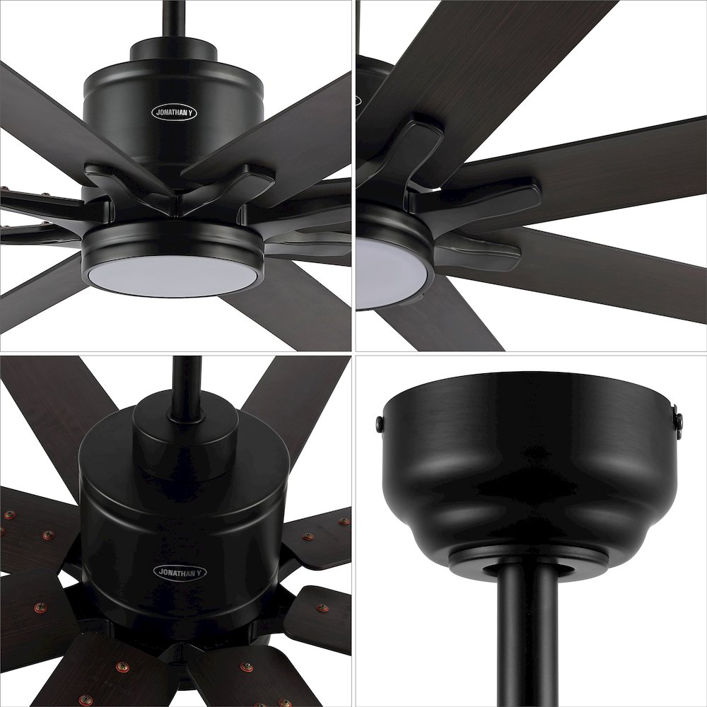 Octo Contemporary Industrial Iron/Plastic Ceiling Fan With Integrated Led Light. Picture 7