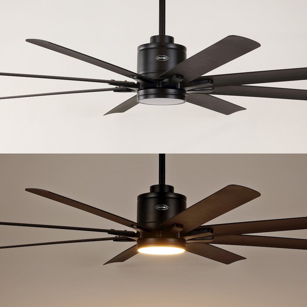 Octo Contemporary Industrial Iron/Plastic Ceiling Fan With Integrated Led Light. Picture 8