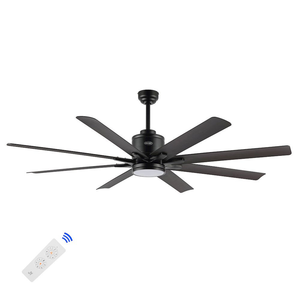 Octo Contemporary Industrial Iron/Plastic Ceiling Fan With Integrated Led Light. Picture 4