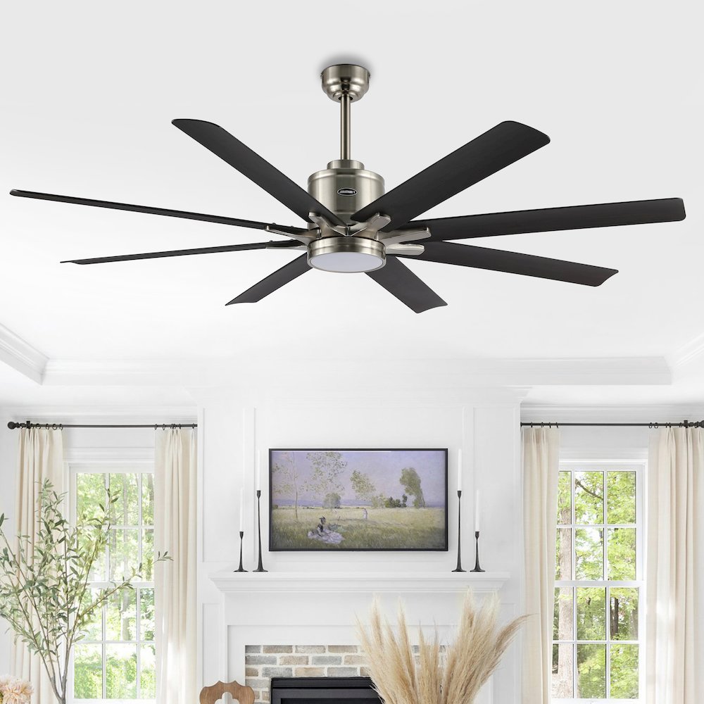Octo Contemporary Industrial Iron/Plastic Ceiling Fan With Integrated Led Light. Picture 13
