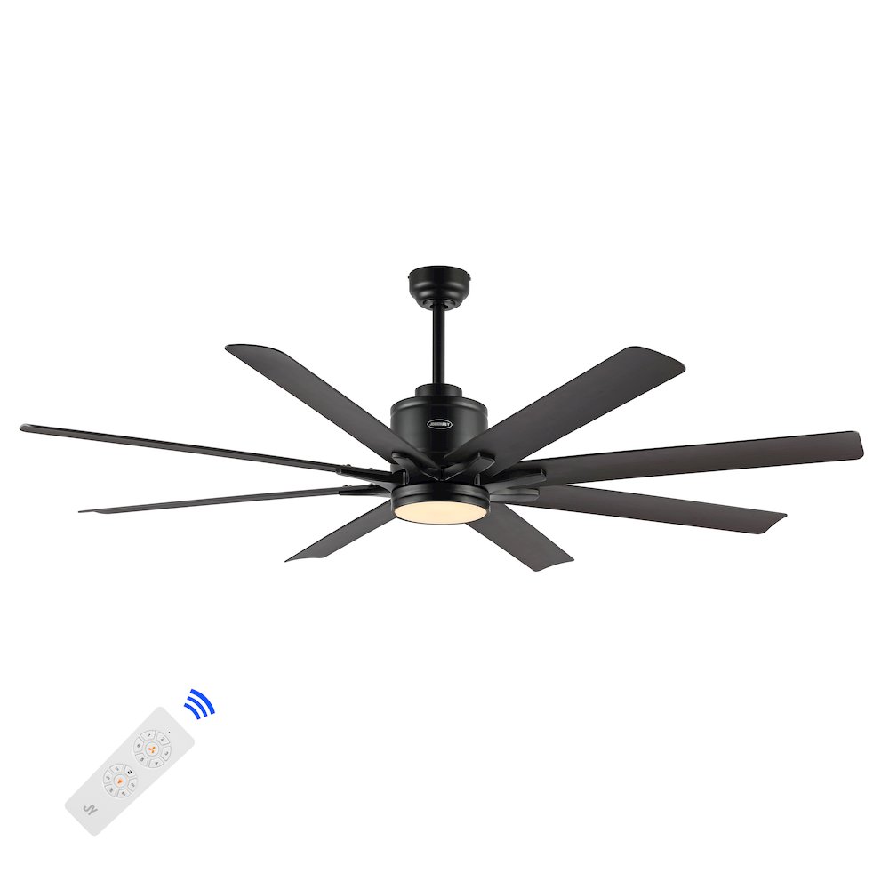 Octo Contemporary Industrial Iron/Plastic Ceiling Fan With Integrated Led Light. Picture 3