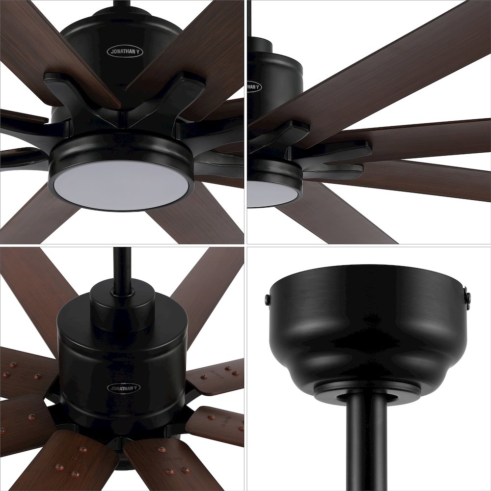 Octo Contemporary Industrial Iron/Plastic Ceiling Fan With Integrated Led Light. Picture 7