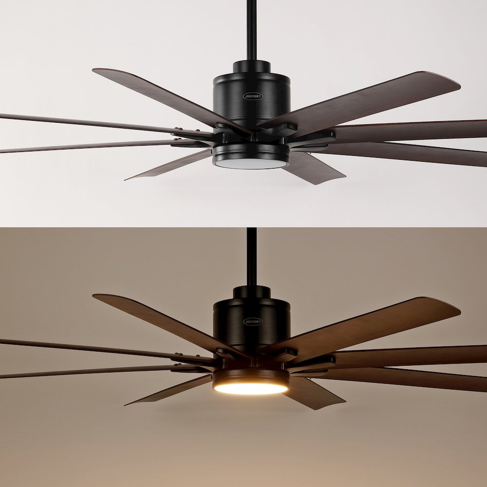 Octo Contemporary Industrial Iron/Plastic Ceiling Fan With Integrated Led Light. Picture 8