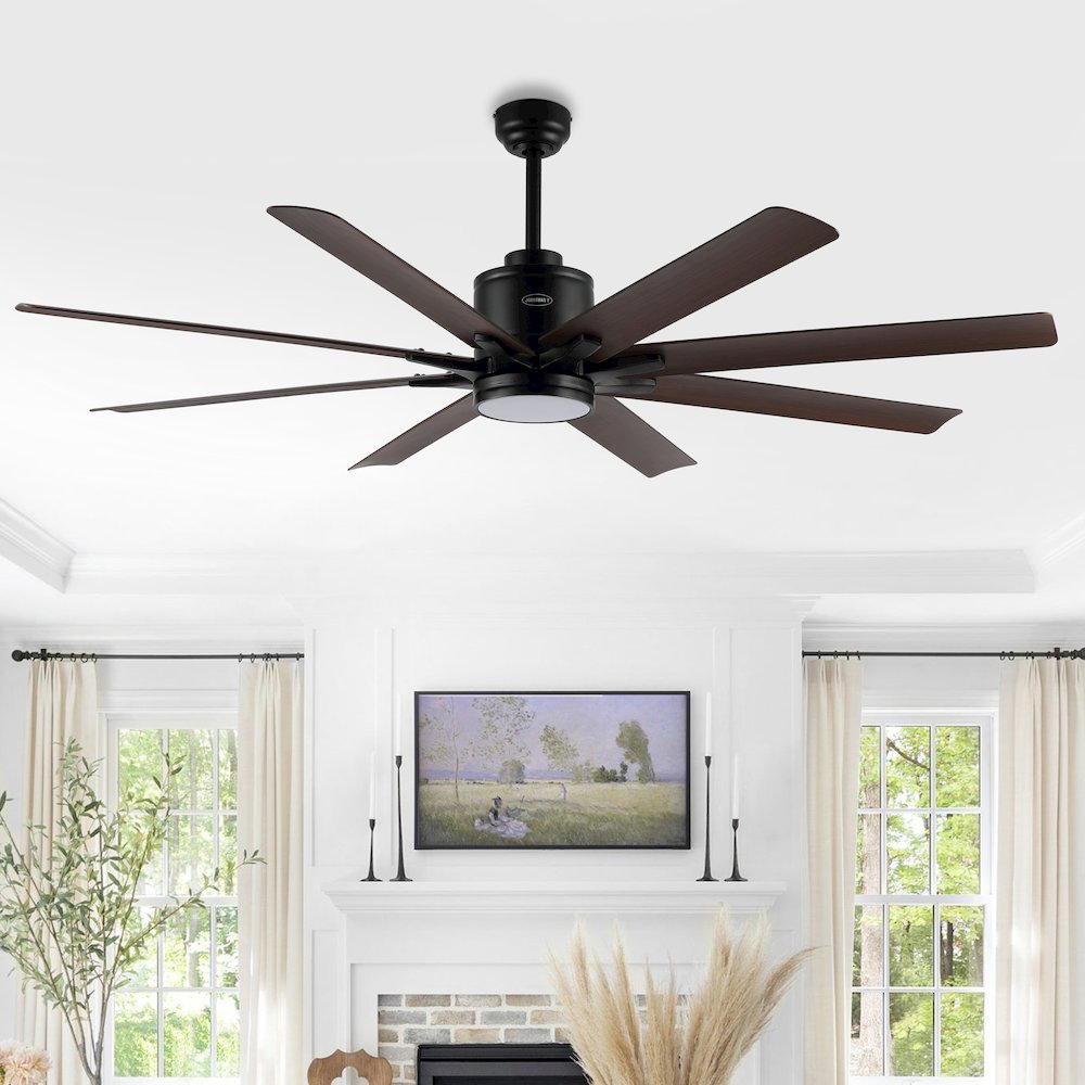 Octo Contemporary Industrial Iron/Plastic Ceiling Fan With Integrated Led Light. Picture 13