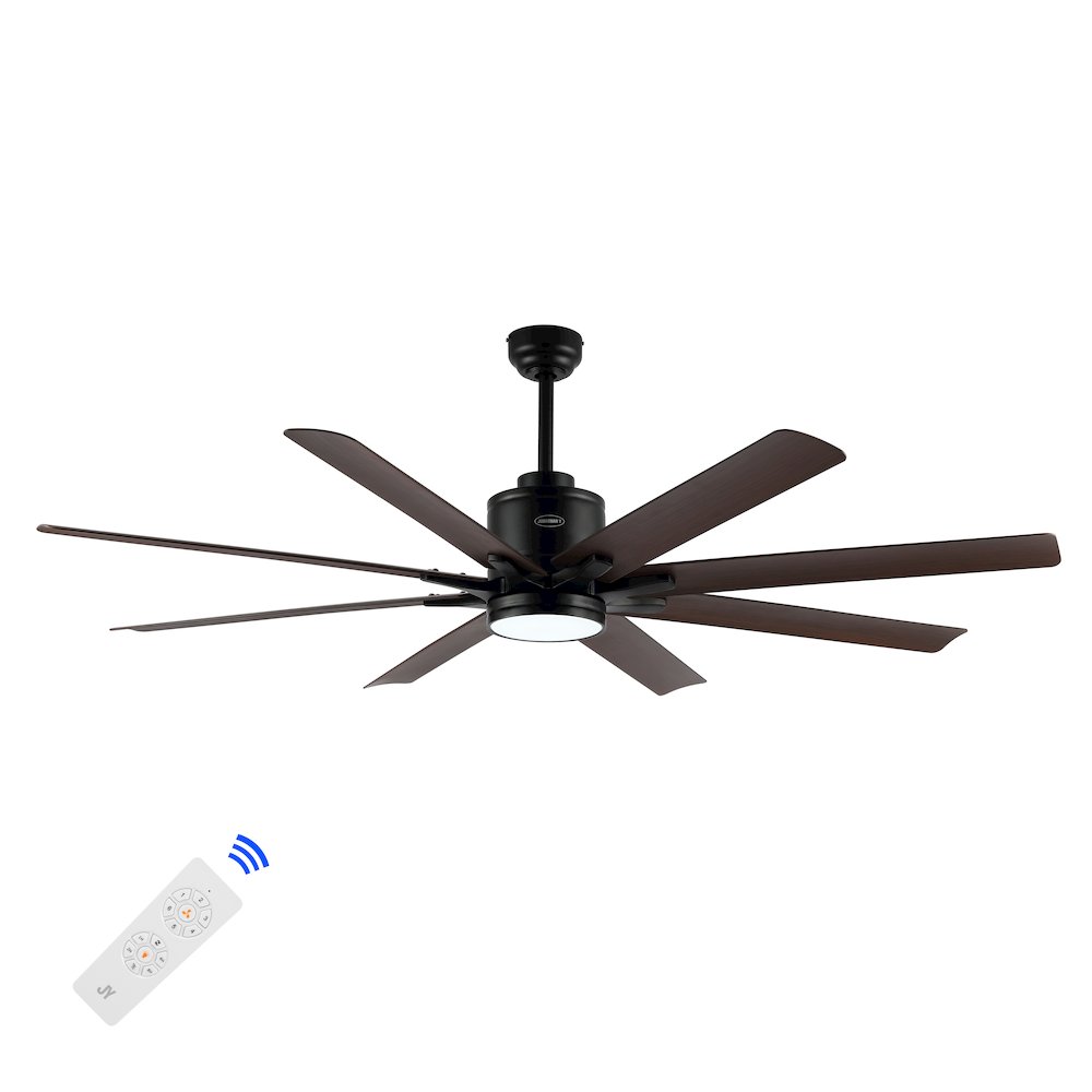 Octo Contemporary Industrial Iron/Plastic Ceiling Fan With Integrated Led Light. Picture 6