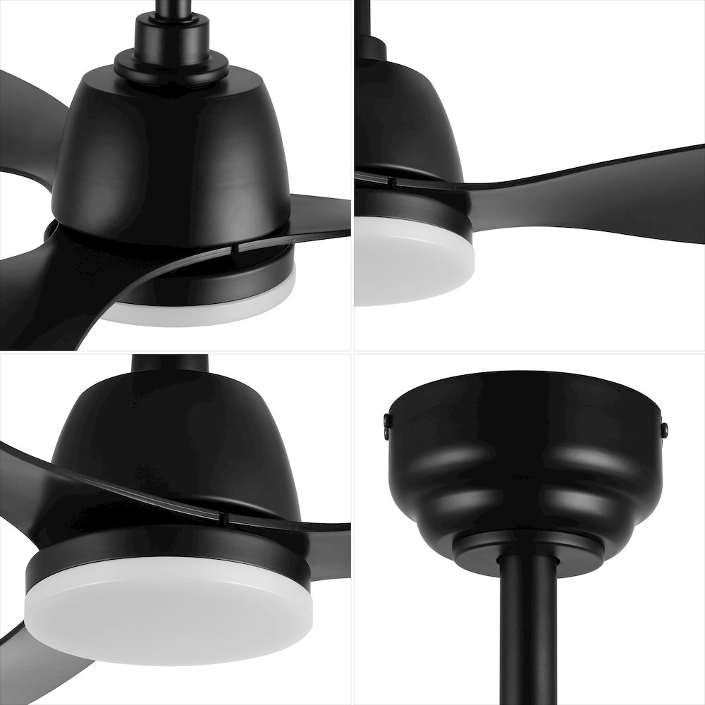Audie Classic Industrial Iron/Plastic Integrated Led Ceiling Fan. Picture 11
