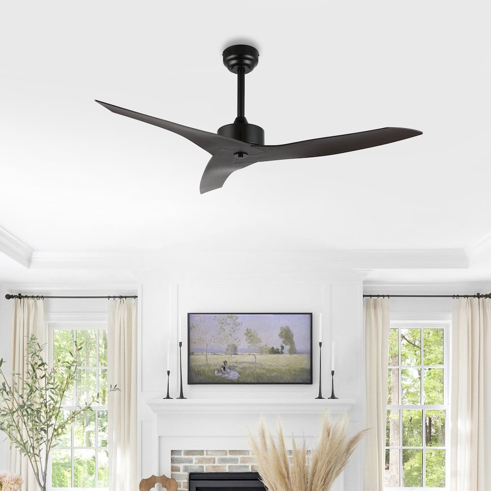 Aldrin Modern Minimalist Iron/Plastic Razor Ceiling Fan. Picture 6