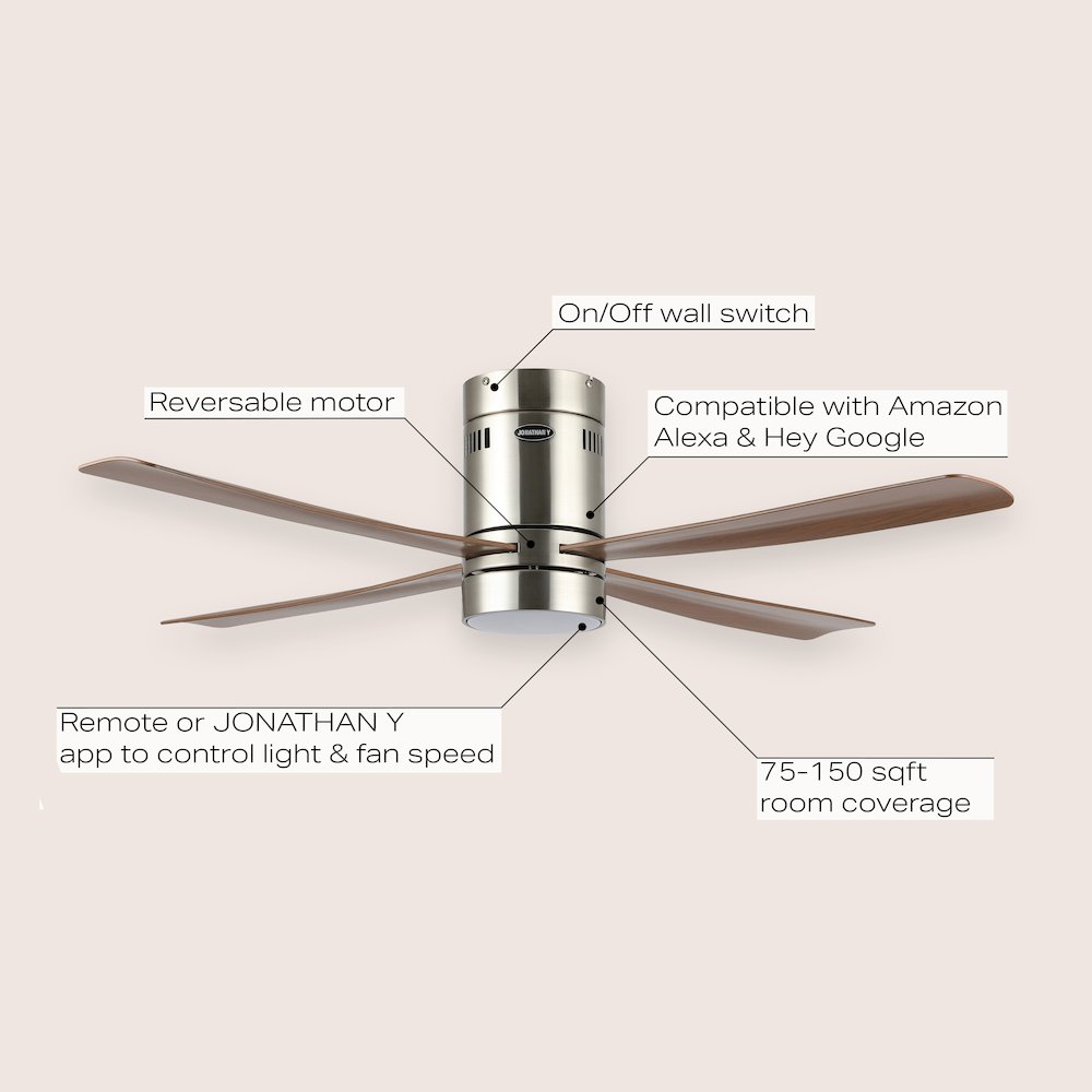Iron/Acrylic Mobile-App/Remote-Controlled 6-Speed Integrated Led Ceiling Fan. Picture 6