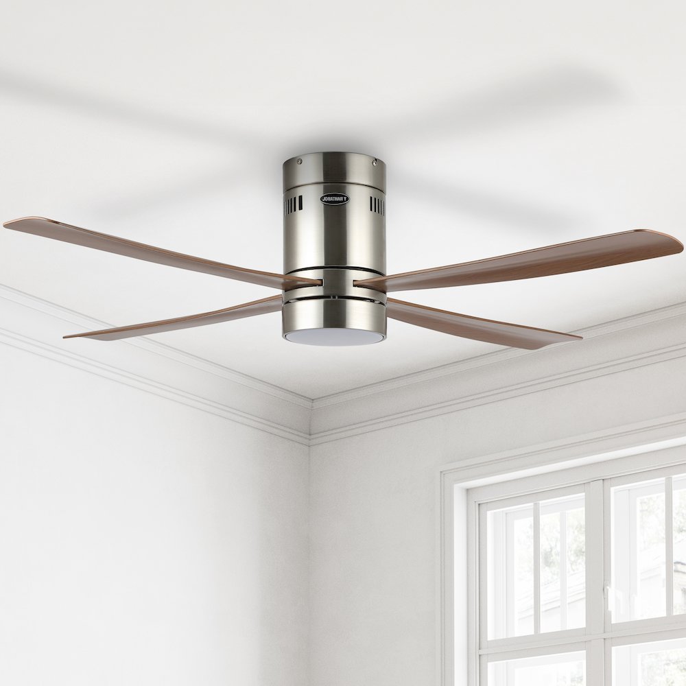Iron/Acrylic Mobile-App/Remote-Controlled 6-Speed Integrated Led Ceiling Fan. Picture 4