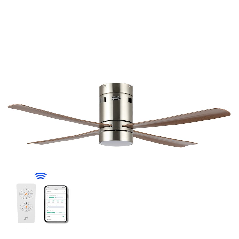 Iron/Acrylic Mobile-App/Remote-Controlled 6-Speed Integrated Led Ceiling Fan. Picture 3