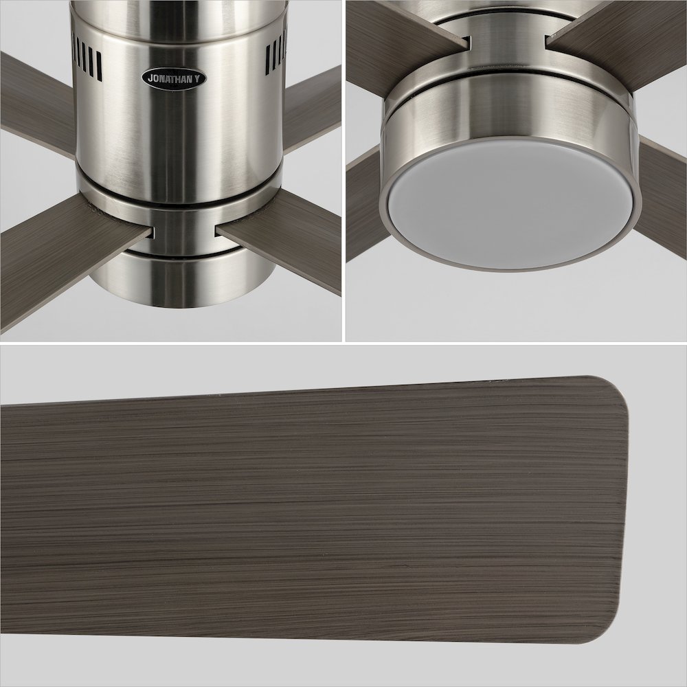 Iron/Acrylic Mobile-App/Remote-Controlled 6-Speed Integrated Led Ceiling Fan. Picture 5
