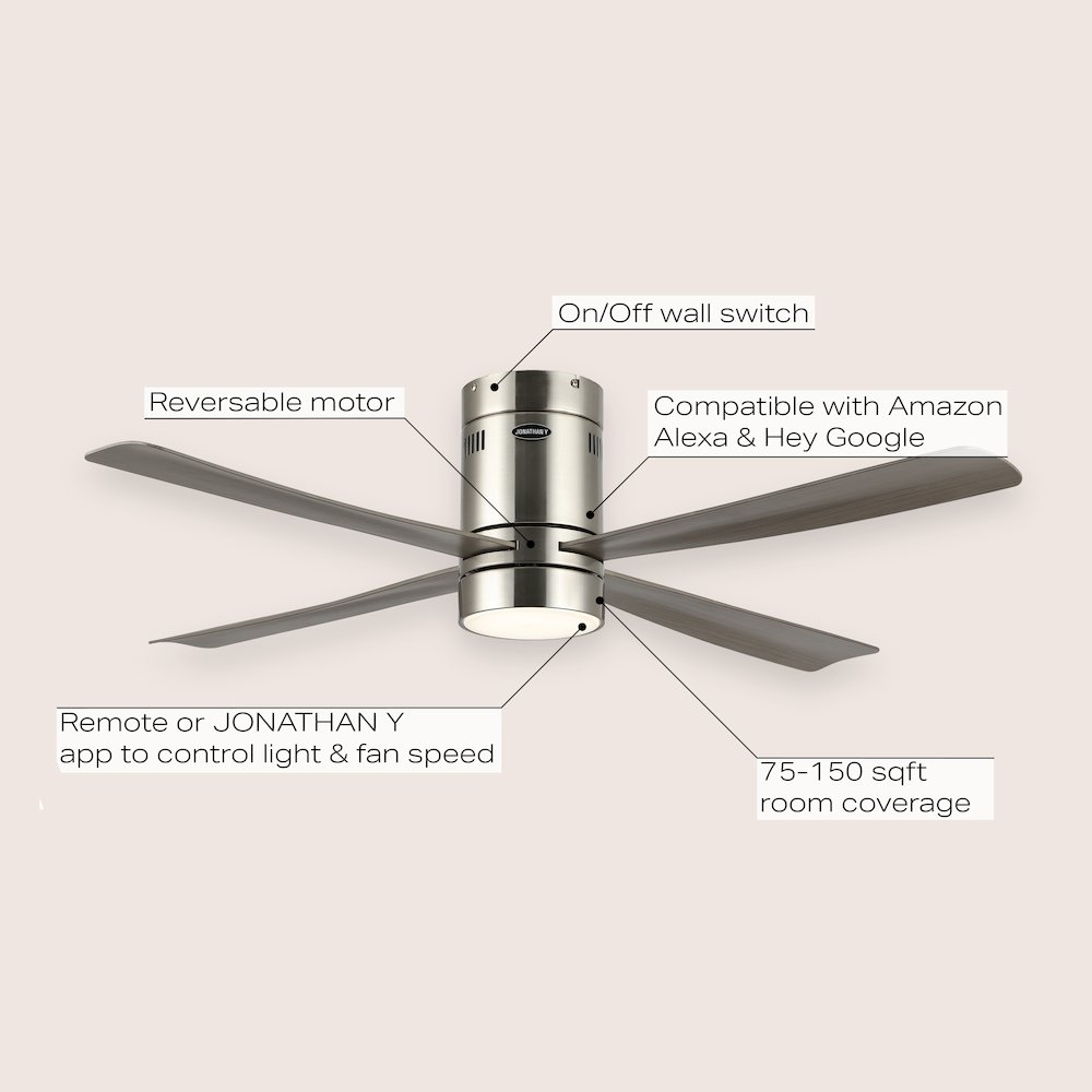 Iron/Acrylic Mobile-App/Remote-Controlled 6-Speed Integrated Led Ceiling Fan. Picture 6