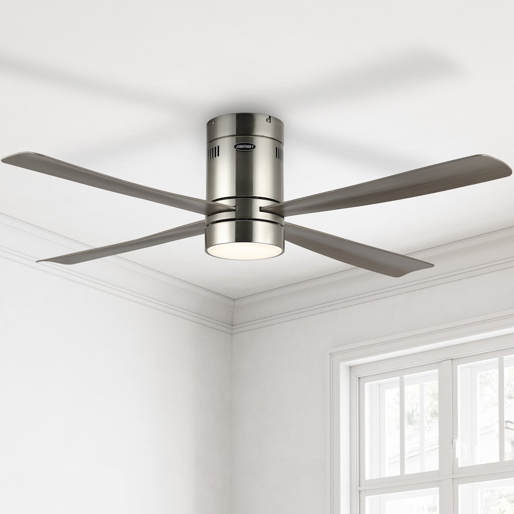 Iron/Acrylic Mobile-App/Remote-Controlled 6-Speed Integrated Led Ceiling Fan. Picture 4