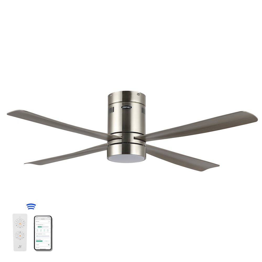 Iron/Acrylic Mobile-App/Remote-Controlled 6-Speed Integrated Led Ceiling Fan. Picture 3