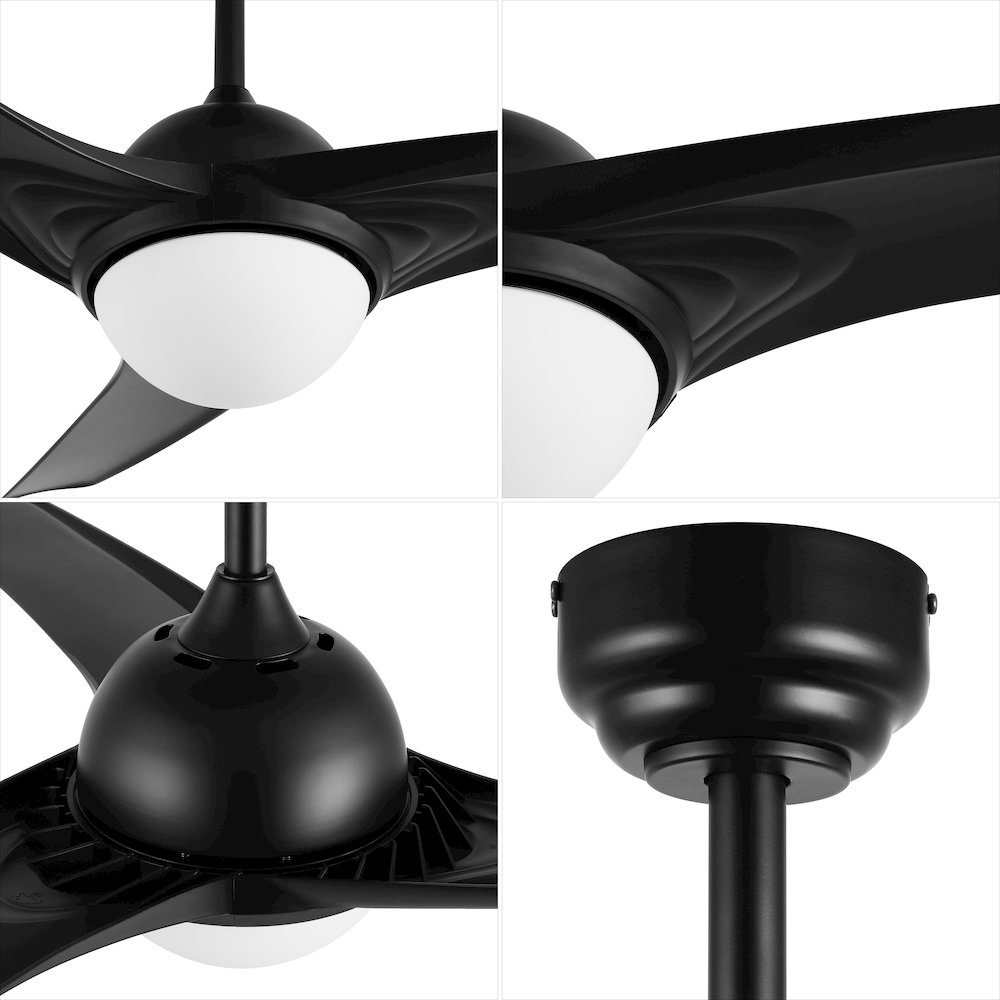 Sully Contemporary Industrial Iron/Plastic Integrated Led Ceiling Fan. Picture 11