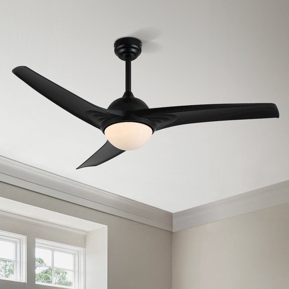Sully Contemporary Industrial Iron/Plastic Integrated Led Ceiling Fan. Picture 15