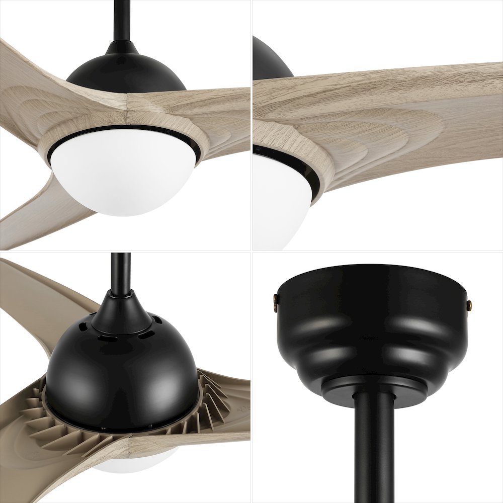 Sully Contemporary Industrial Iron/Plastic Integrated Led Ceiling Fan. Picture 11