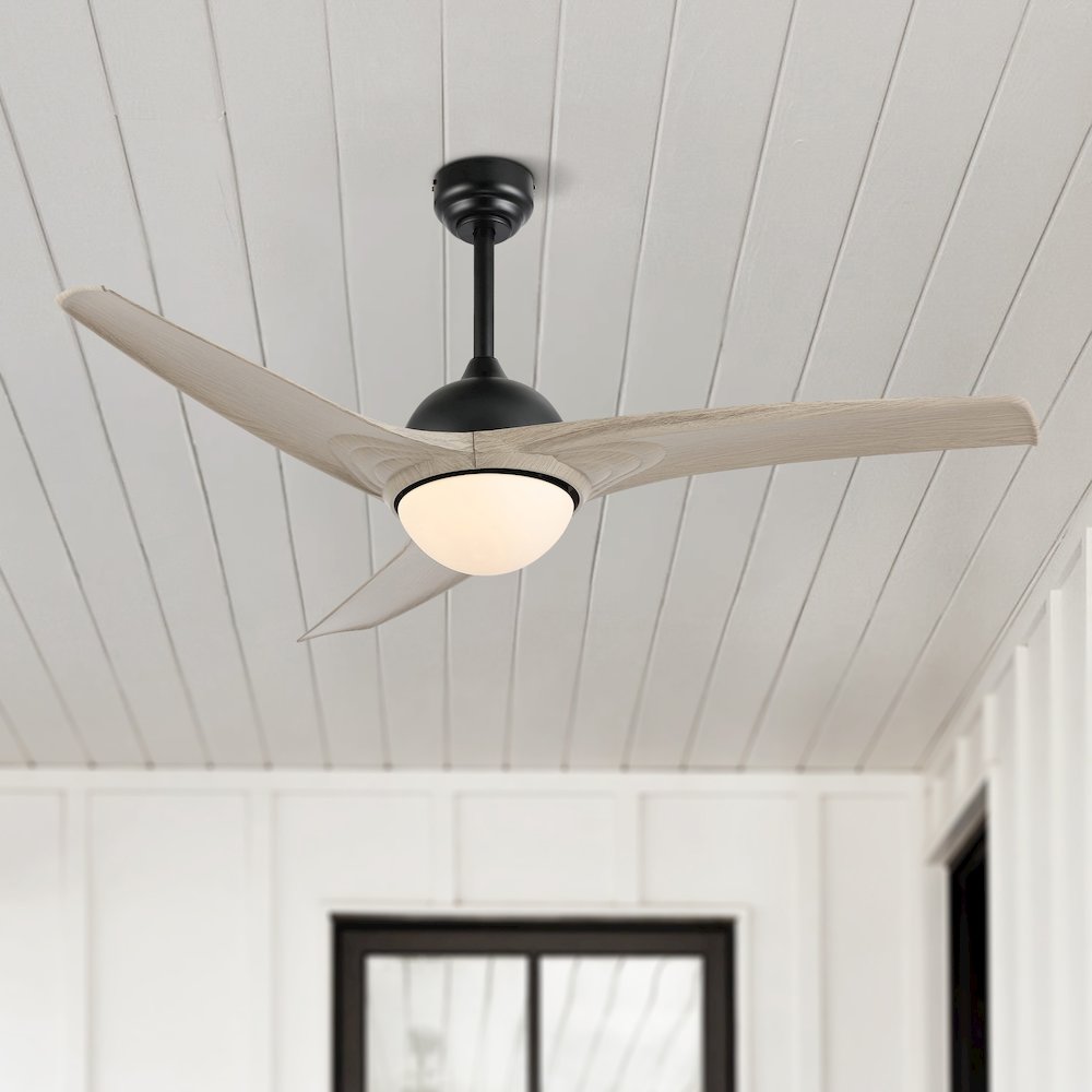 Sully Contemporary Industrial Iron/Plastic Integrated Led Ceiling Fan. Picture 14