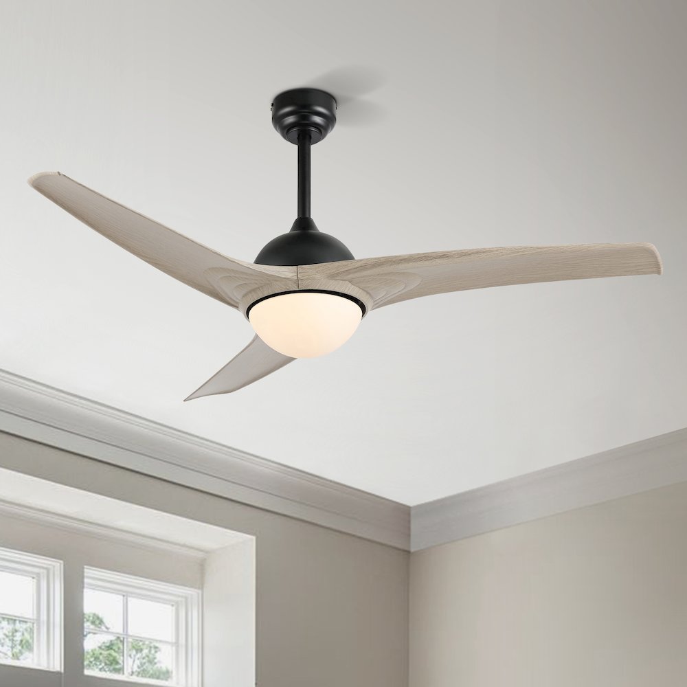 Sully Contemporary Industrial Iron/Plastic Integrated Led Ceiling Fan. Picture 15
