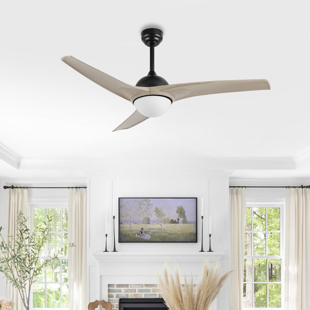 Sully Contemporary Industrial Iron/Plastic Integrated Led Ceiling Fan. Picture 9