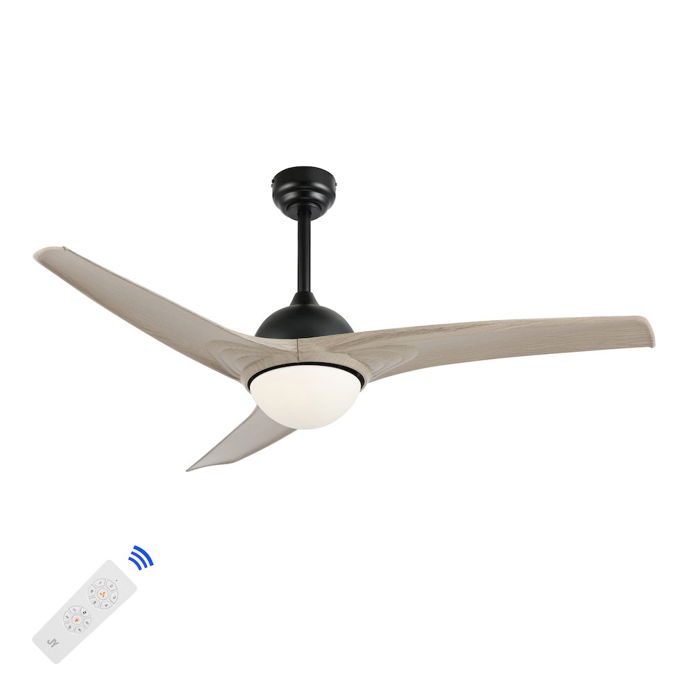 Sully Contemporary Industrial Iron/Plastic Integrated Led Ceiling Fan. Picture 1