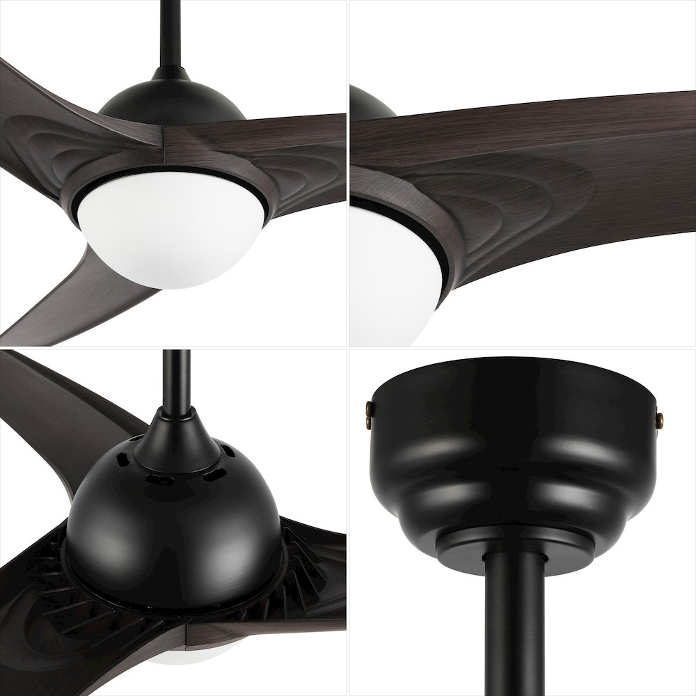 Sully Contemporary Industrial Iron/Plastic Integrated Led Ceiling Fan. Picture 11
