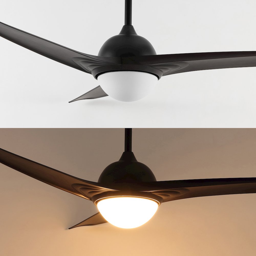 Sully Contemporary Industrial Iron/Plastic Integrated Led Ceiling Fan. Picture 16