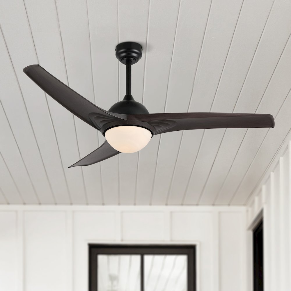 Sully Contemporary Industrial Iron/Plastic Integrated Led Ceiling Fan. Picture 14