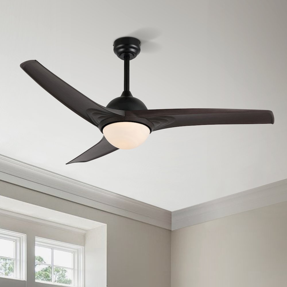 Sully Contemporary Industrial Iron/Plastic Integrated Led Ceiling Fan. Picture 15