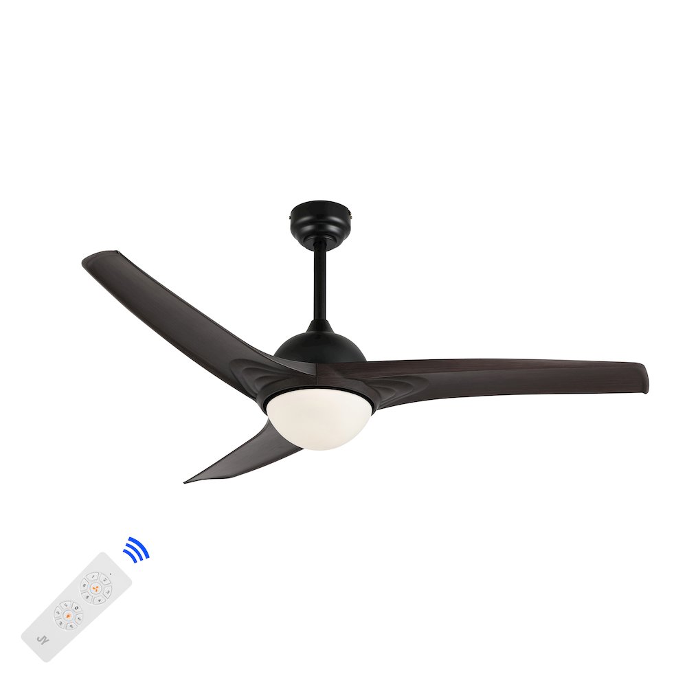 Sully Contemporary Industrial Iron/Plastic Integrated Led Ceiling Fan. Picture 1