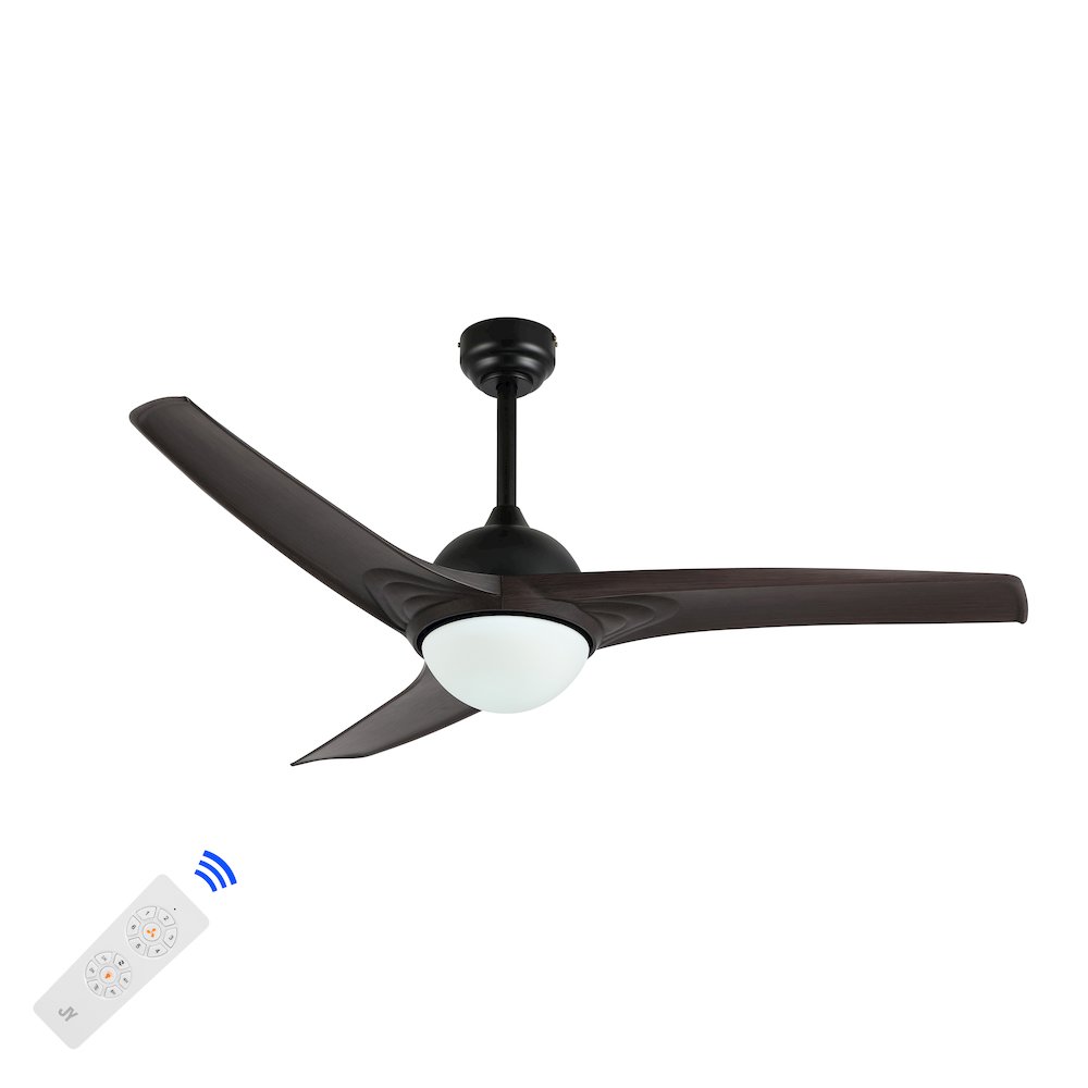 Sully Contemporary Industrial Iron/Plastic Integrated Led Ceiling Fan. Picture 3
