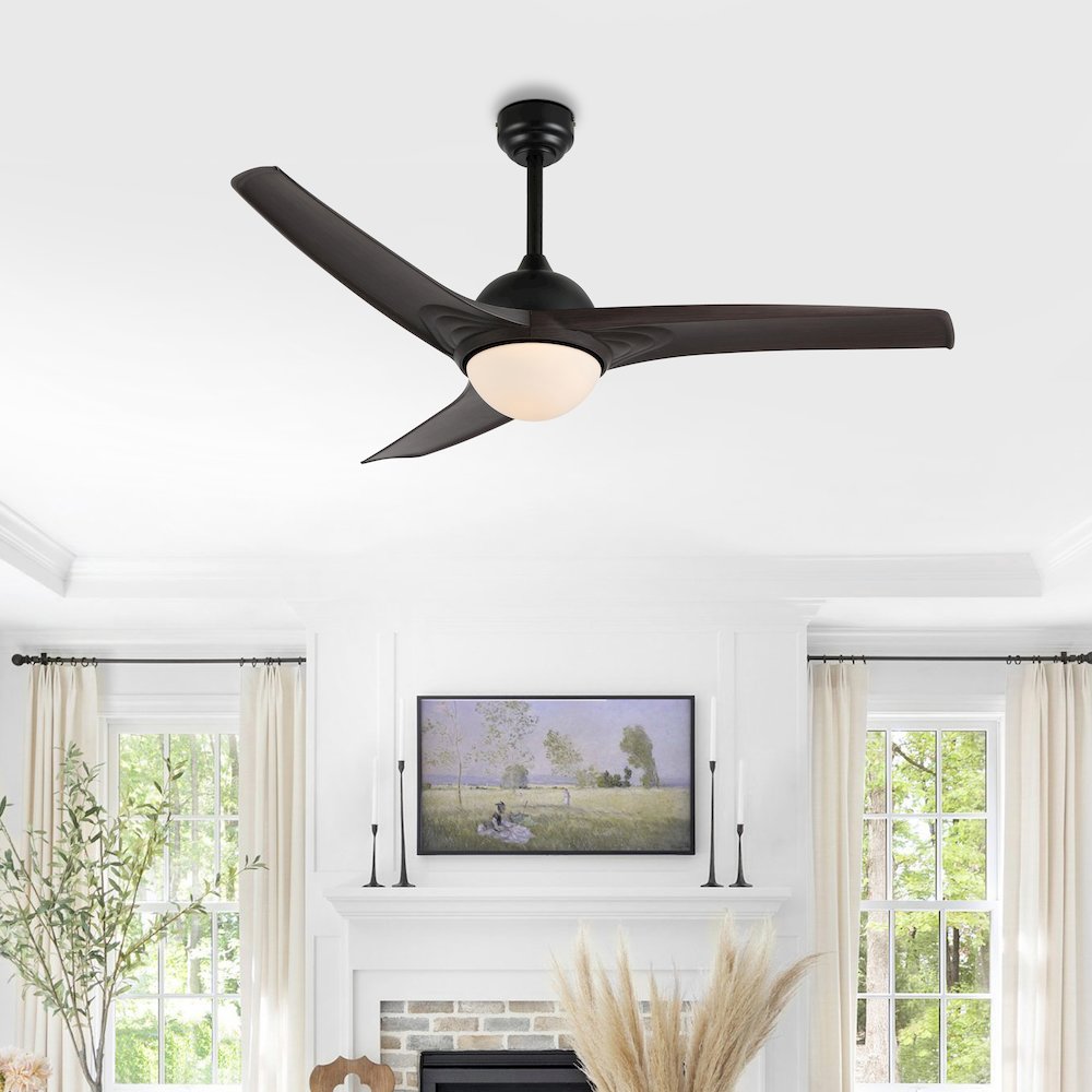 Sully Contemporary Industrial Iron/Plastic Integrated Led Ceiling Fan. Picture 8