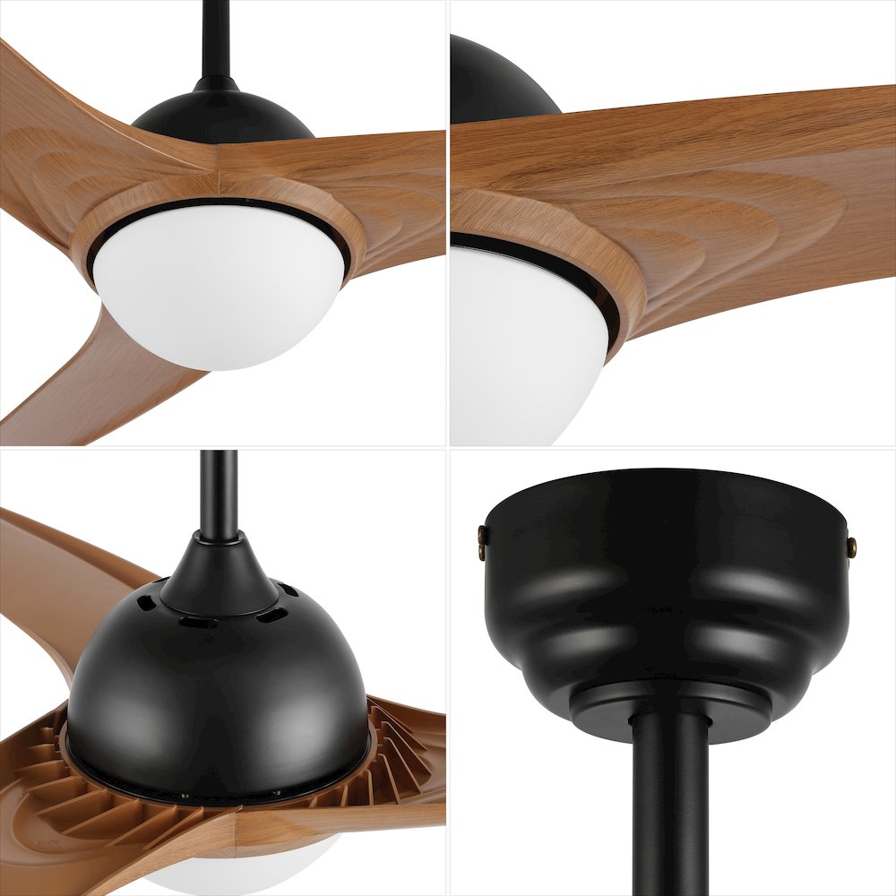 Sully Contemporary Industrial Iron/Plastic Integrated Led Ceiling Fan. Picture 11