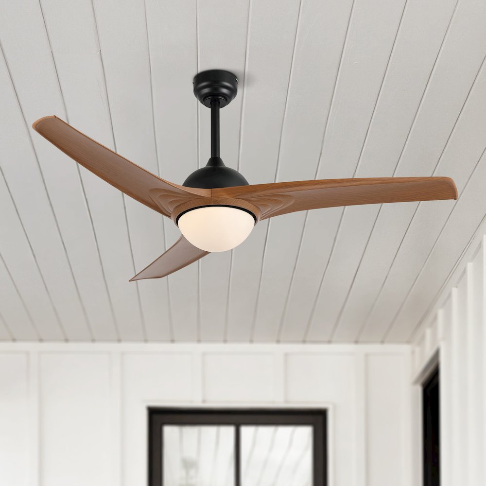 Sully Contemporary Industrial Iron/Plastic Integrated Led Ceiling Fan. Picture 14