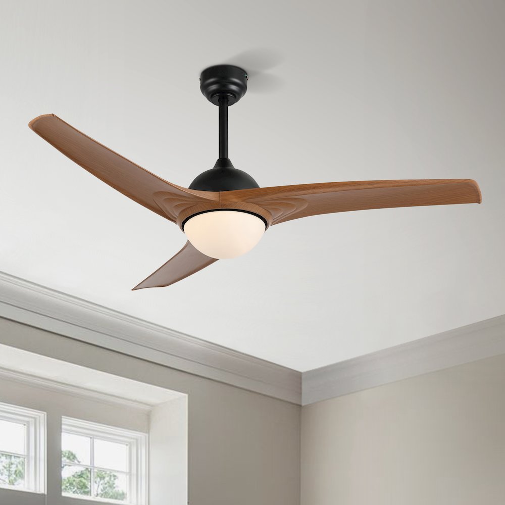 Sully Contemporary Industrial Iron/Plastic Integrated Led Ceiling Fan. Picture 15