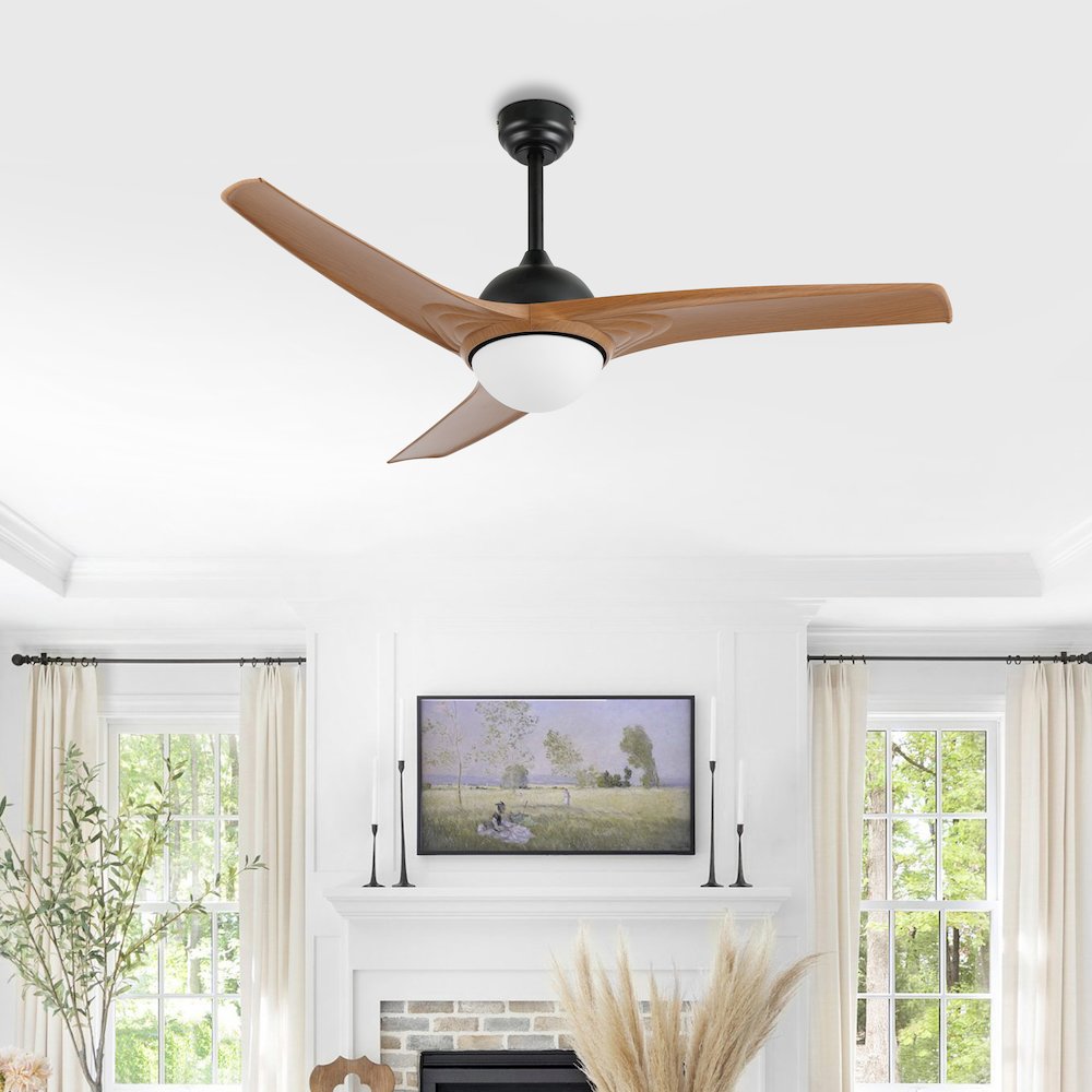Sully Contemporary Industrial Iron/Plastic Integrated Led Ceiling Fan. Picture 9
