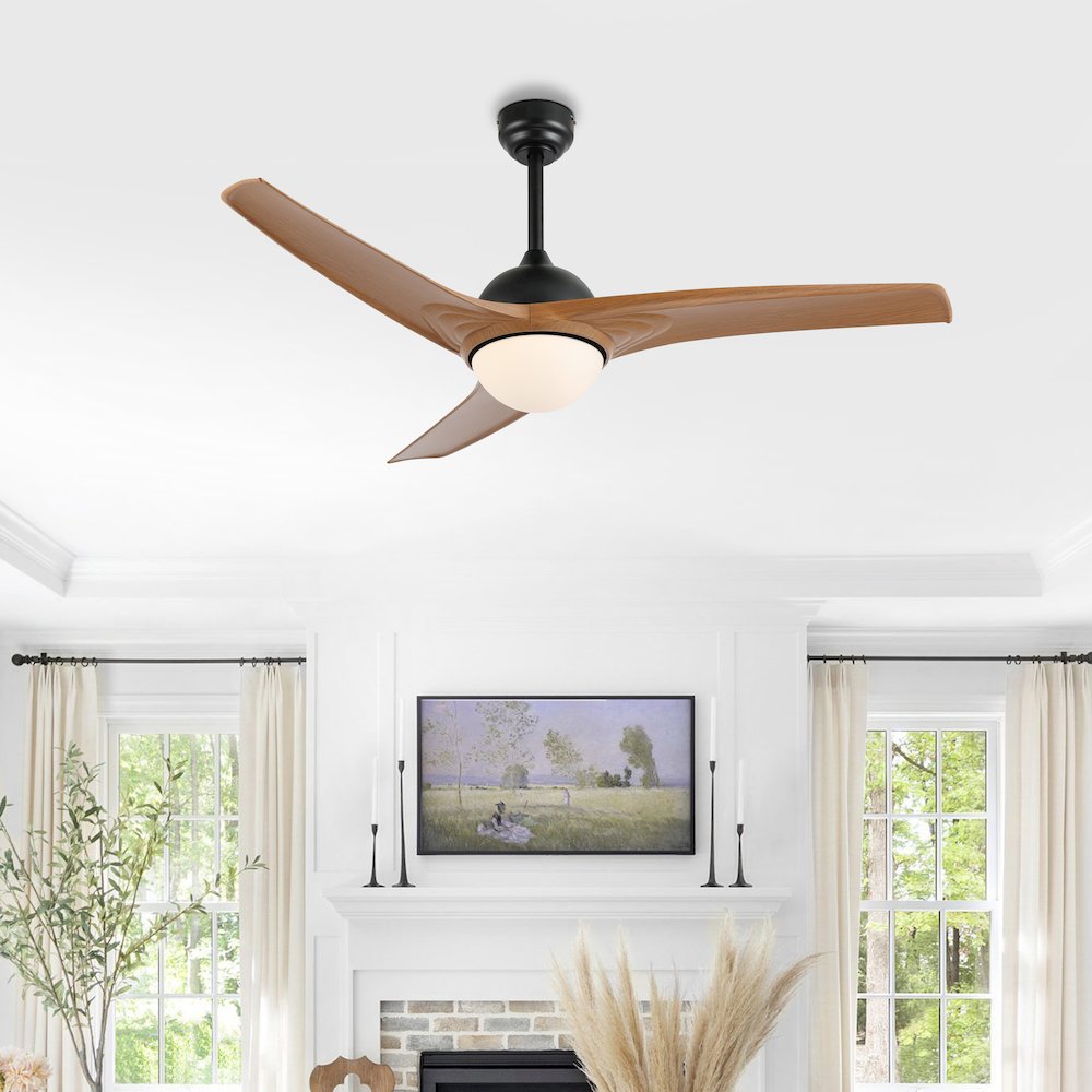 Sully Contemporary Industrial Iron/Plastic Integrated Led Ceiling Fan. Picture 8