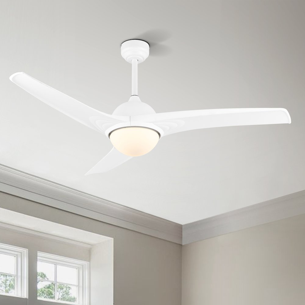 Sully Contemporary Industrial Iron/Plastic Integrated Led Ceiling Fan. Picture 15