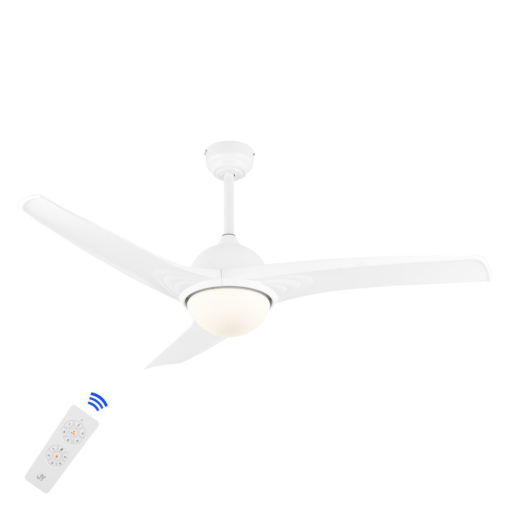 Sully Contemporary Industrial Iron/Plastic Integrated Led Ceiling Fan. Picture 1