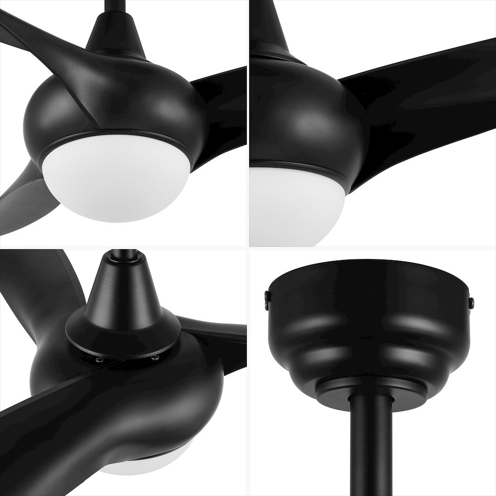 Aviator Coastal Vintage Iron/Plastic Retro Swirl Integrated Led Ceiling Fan. Picture 10