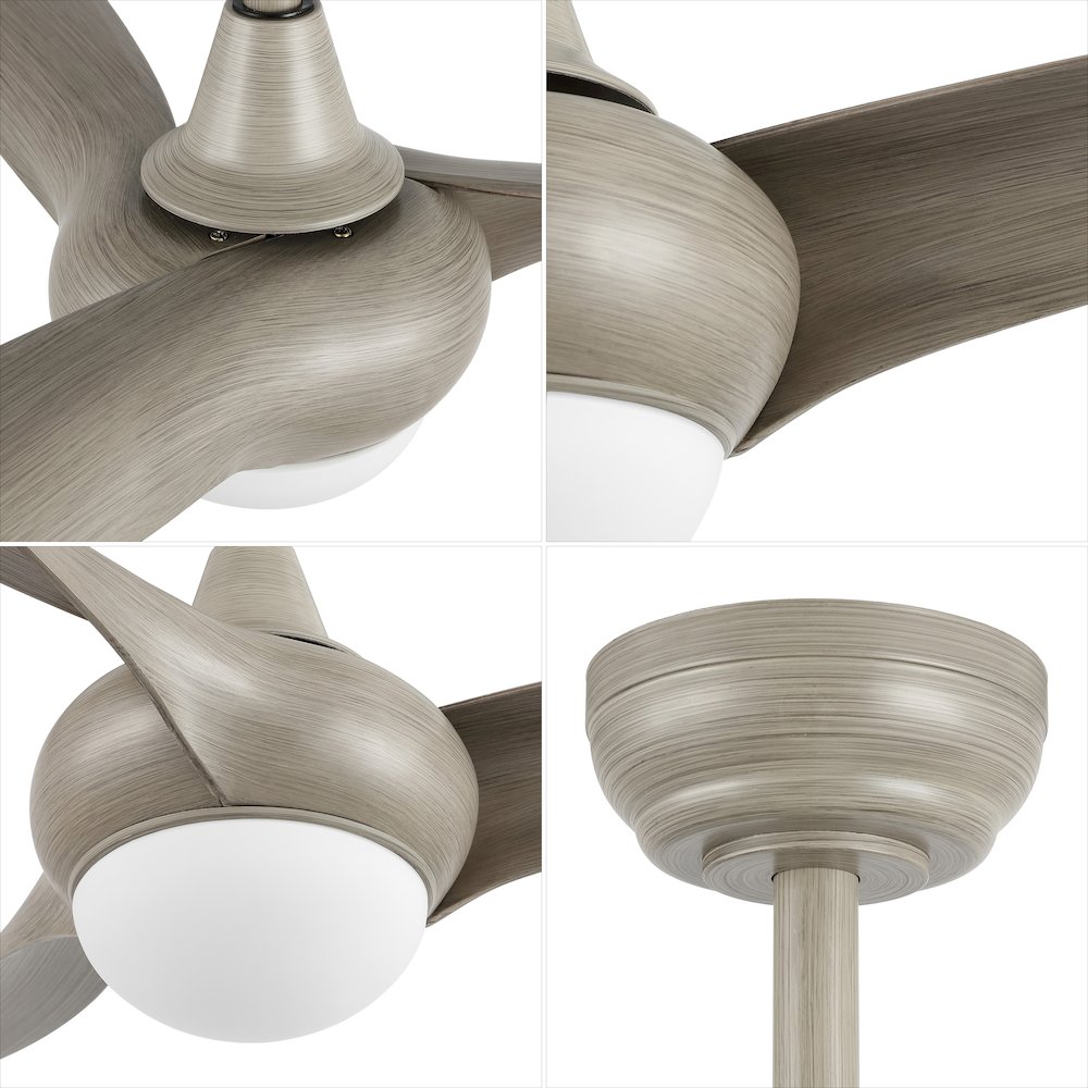 Aviator Coastal Vintage Iron/Plastic Retro Swirl Integrated Led Ceiling Fan. Picture 10