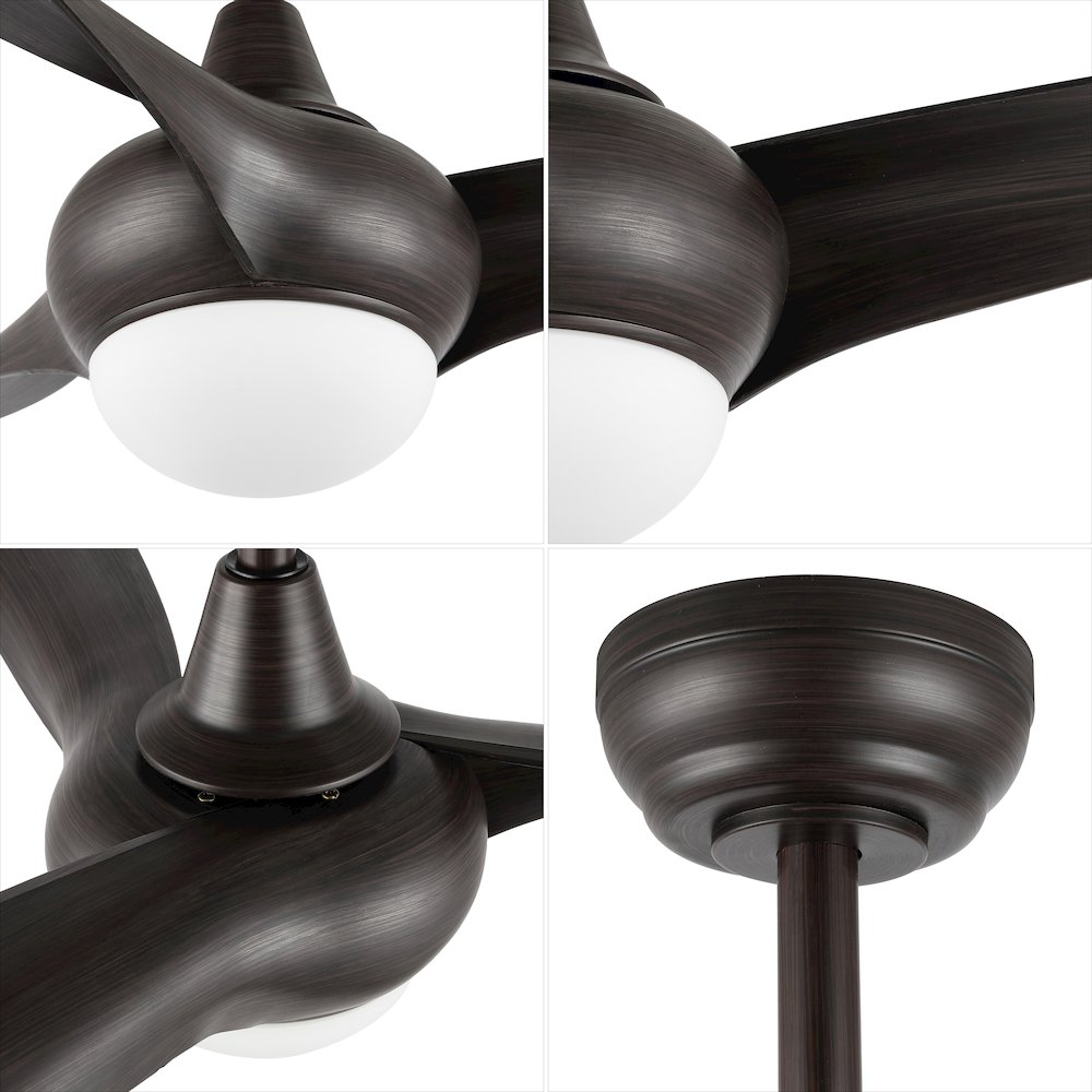 Aviator Coastal Vintage Iron/Plastic Retro Swirl Integrated Led Ceiling Fan. Picture 10