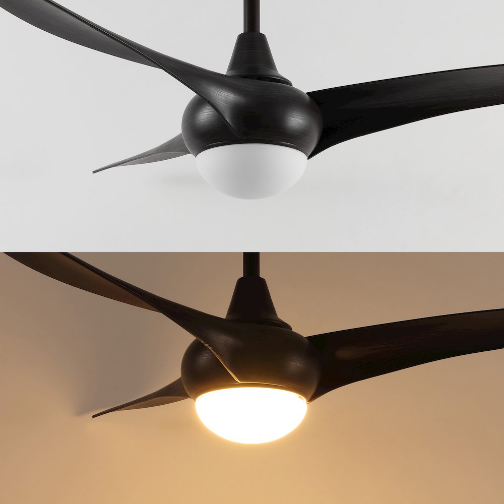 Aviator Coastal Vintage Iron/Plastic Retro Swirl Integrated Led Ceiling Fan. Picture 15