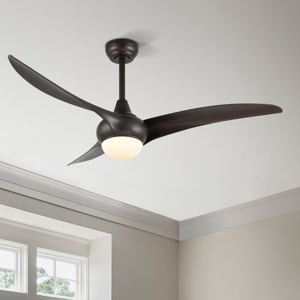 Aviator Coastal Vintage Iron/Plastic Retro Swirl Integrated Led Ceiling Fan. Picture 14